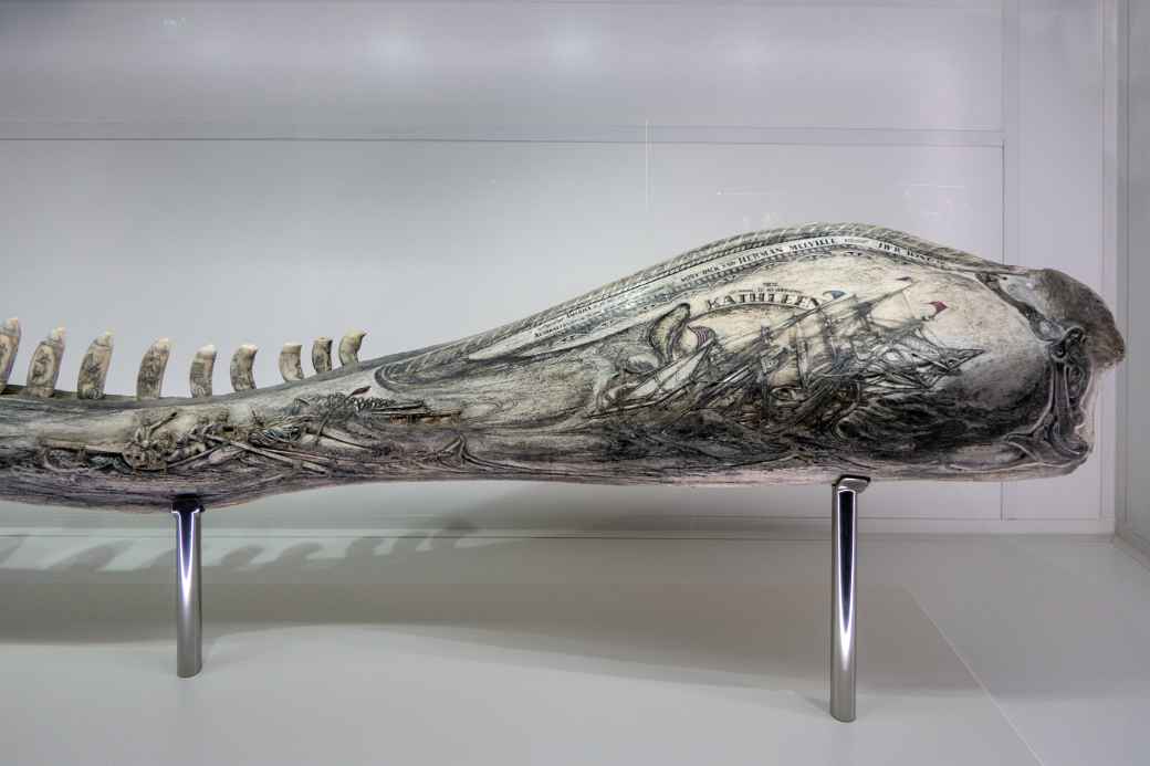 Engraved whale jawbone