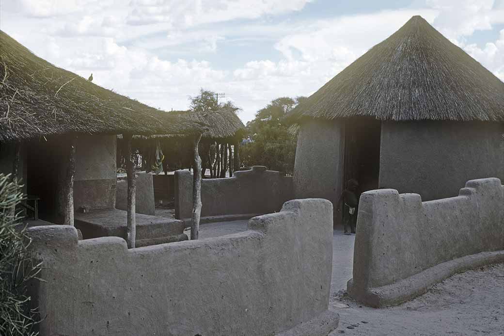 Village huts with walls, Maun