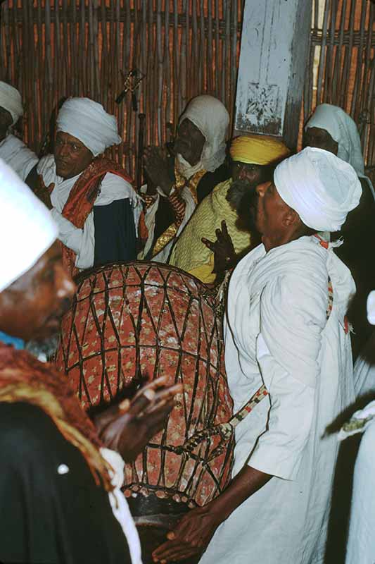 Priests with drum