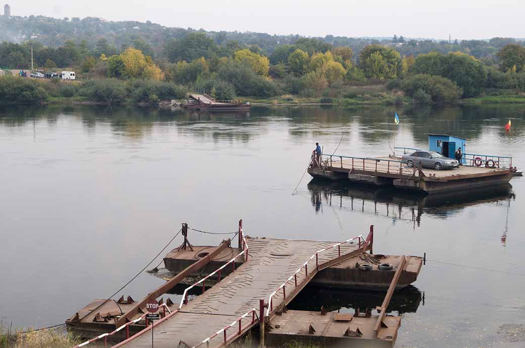 Ferry across Dniester river, Soroca