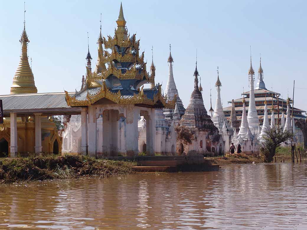 Monastery with stupas