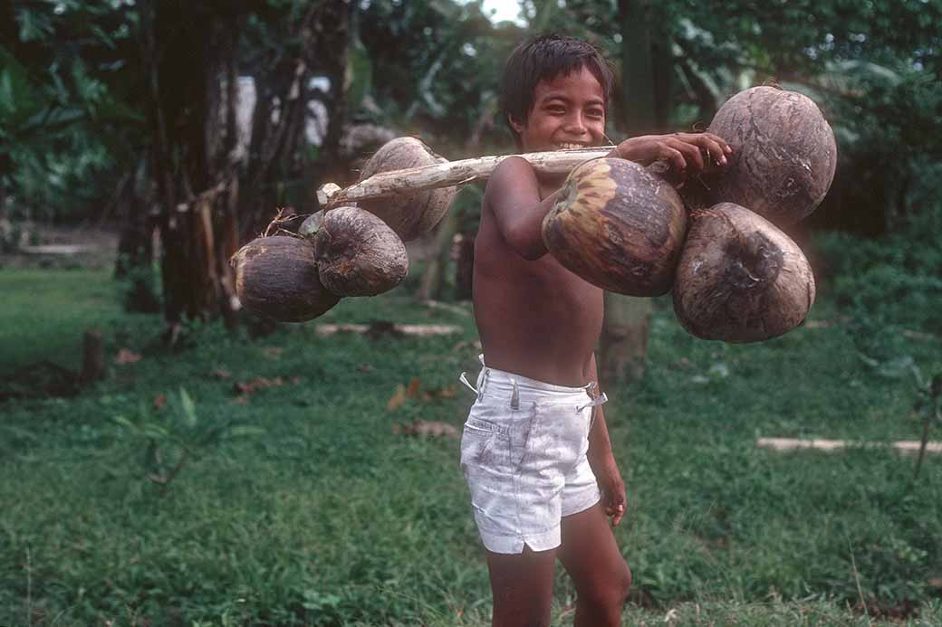Boy with coconuts