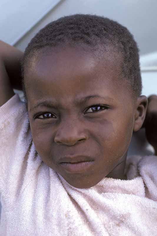 Mandla Shongwe, a small boy at home in Mashobeni, in the far north of Swaziland. - 1972122501