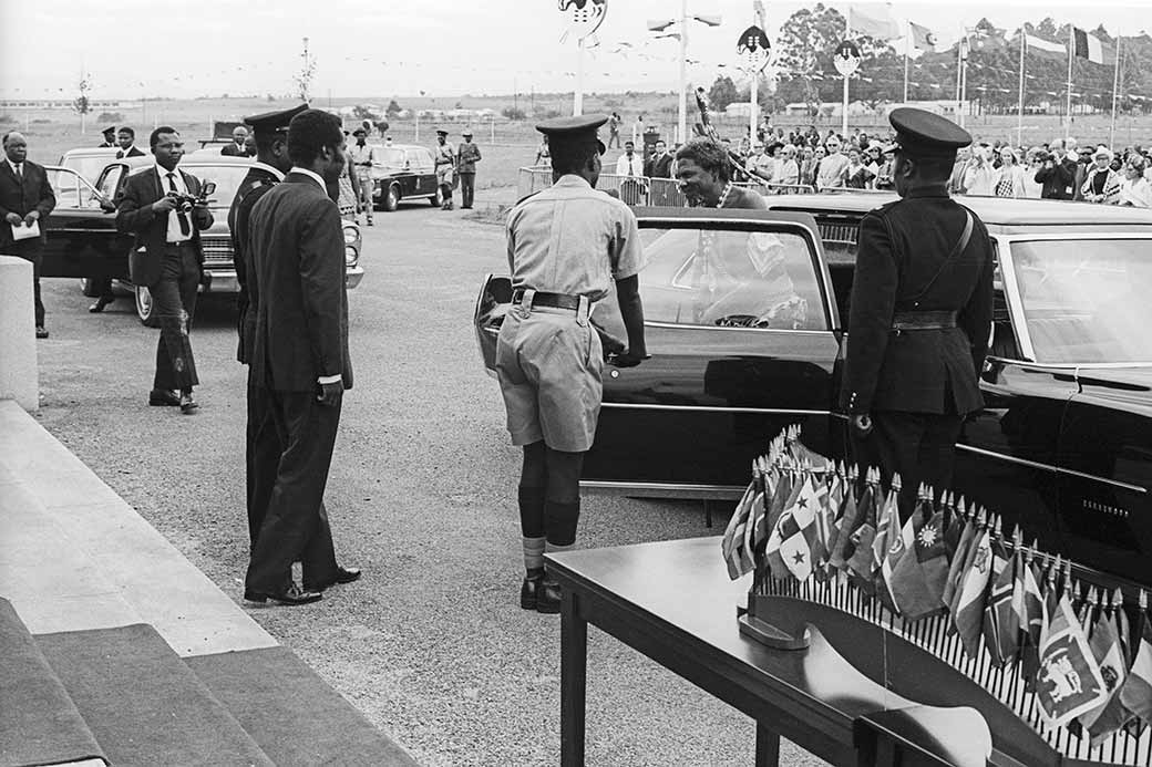 King Sobhuza II arriving
