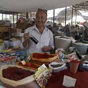 Selling spices, Qumtepa bazaar