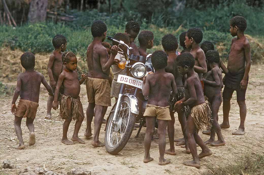 Children at motorbike