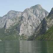 Mountains along Lake Koman