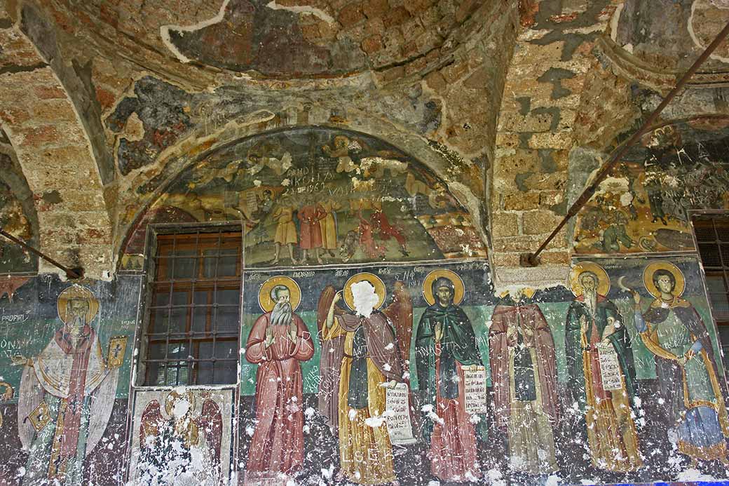 Damaged frescoes
