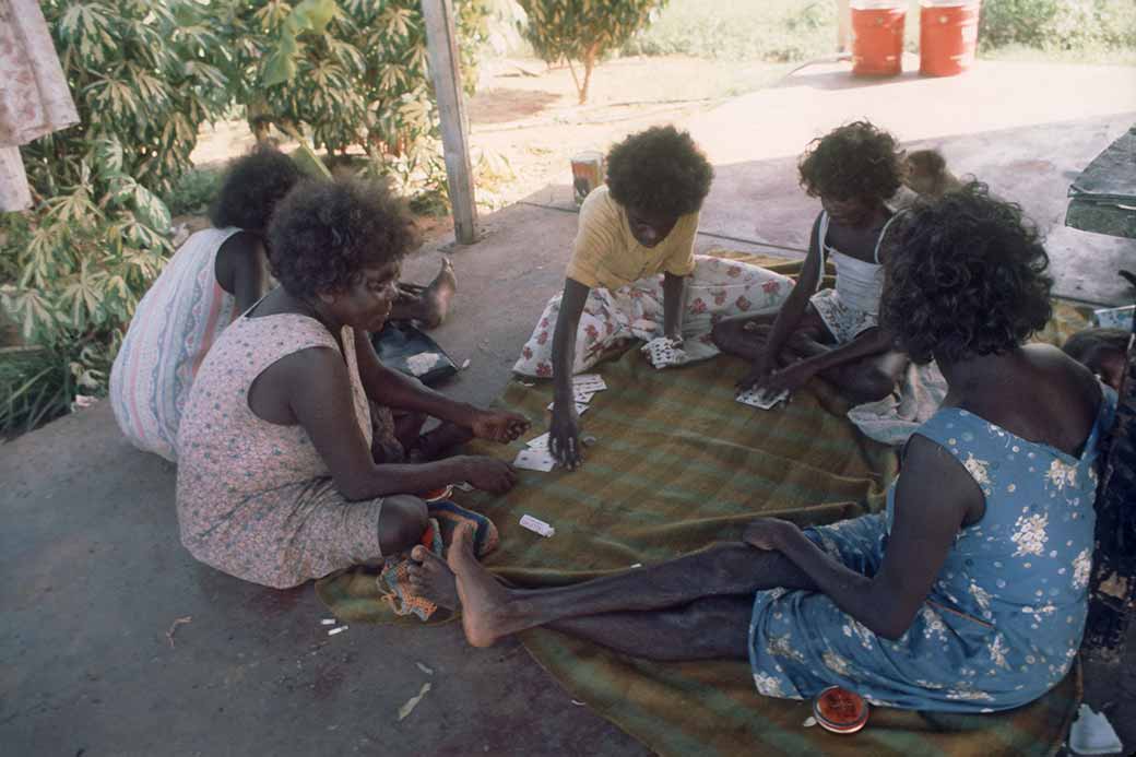 Women playing cards