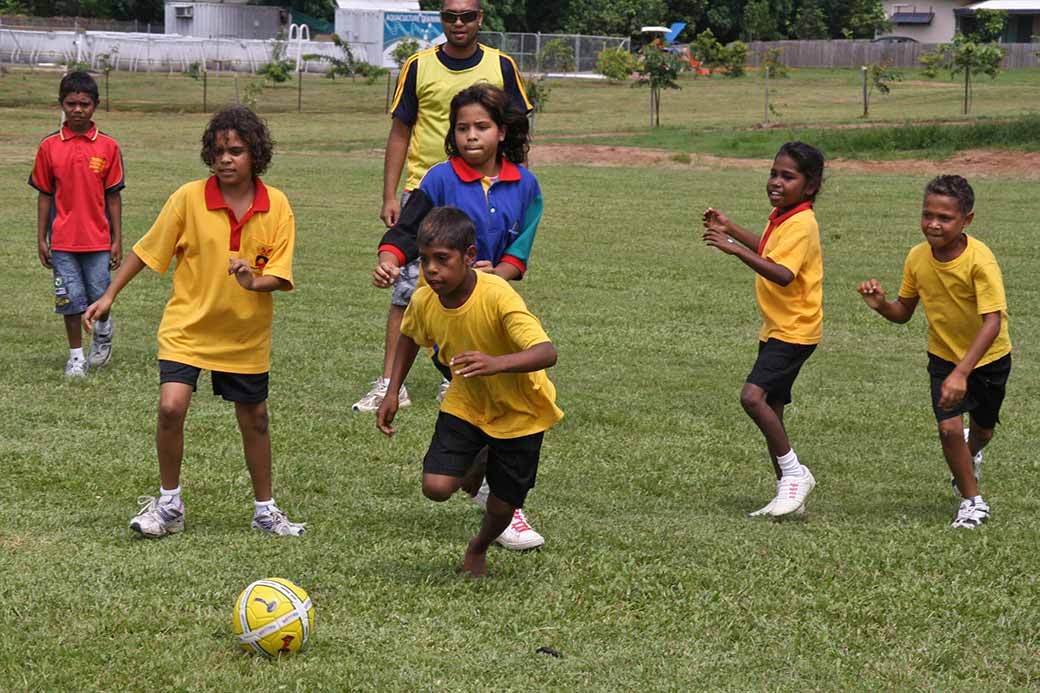 A Soccer Game Athletics And Sports School Children Australia Ozoutback
