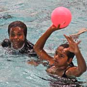 Playing Water polo