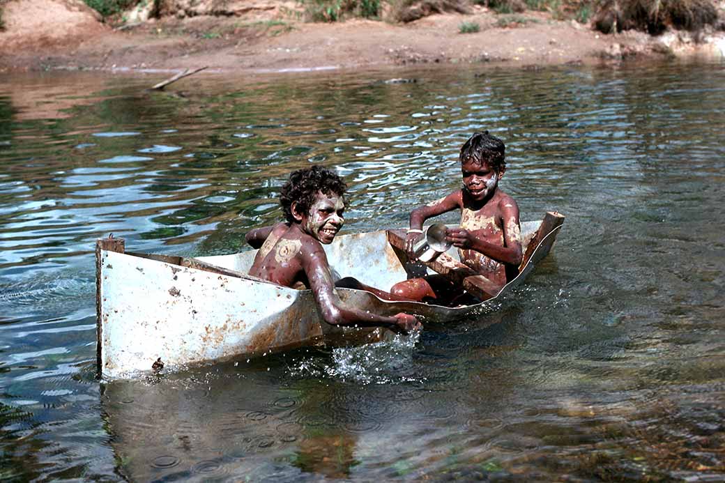 Boys in canoe