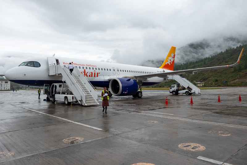 Airbus of Drukair, Paro International Airport