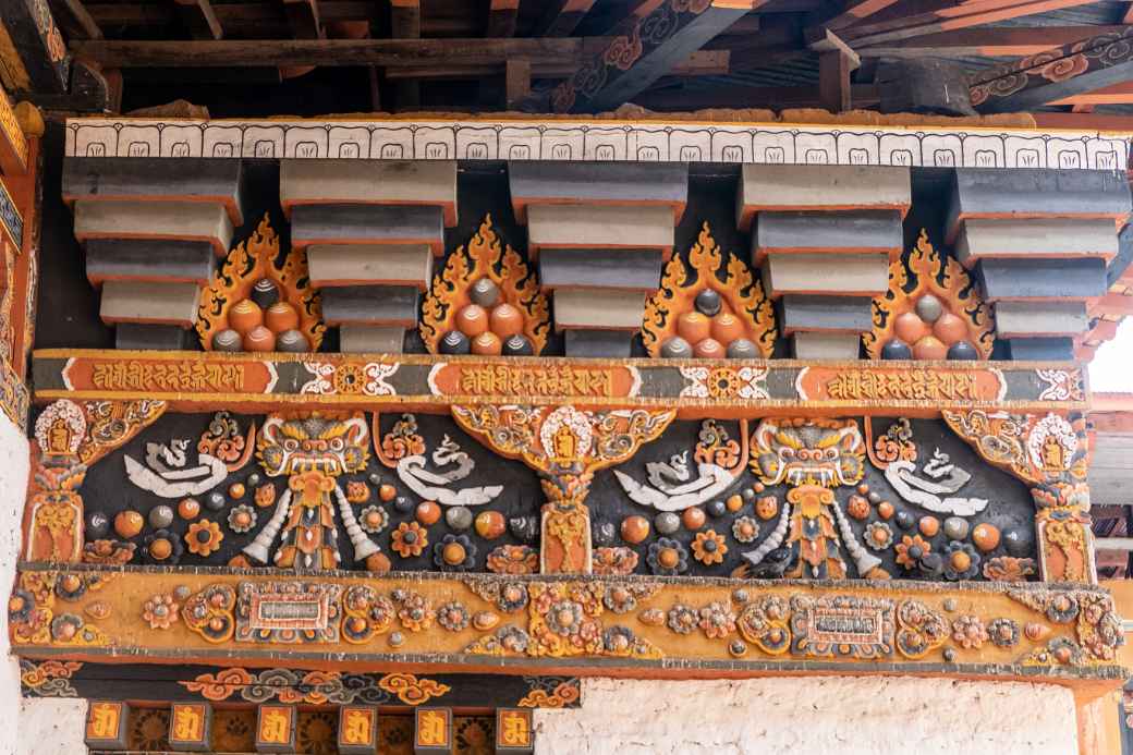 Wood-carved balustrades, Punakha Dzong