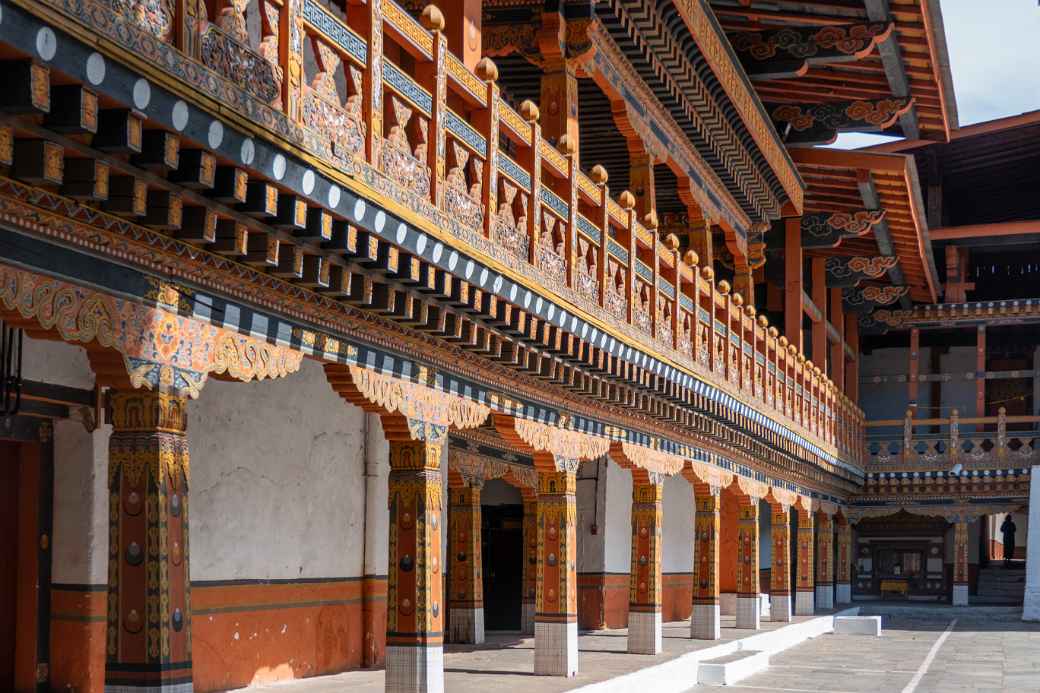 Wood-carved balustrades, Punakha Dzong