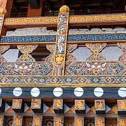 Wood-carved balustrades, Punakha Dzong