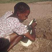 Girl collecting water, Moshupa