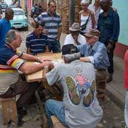 Men playing dominoes, Trinidad