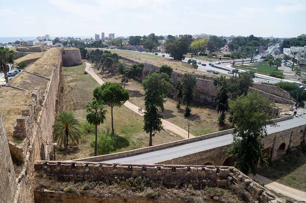 View along Famagusta city walls