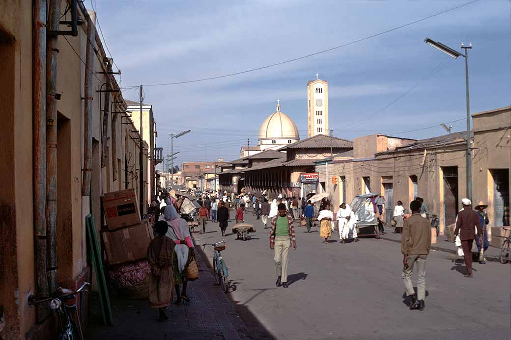 In the market area
