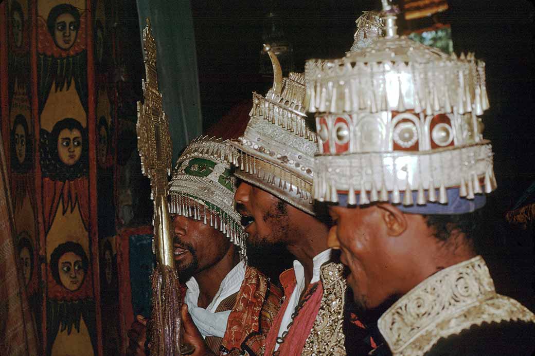 Priests with crowns