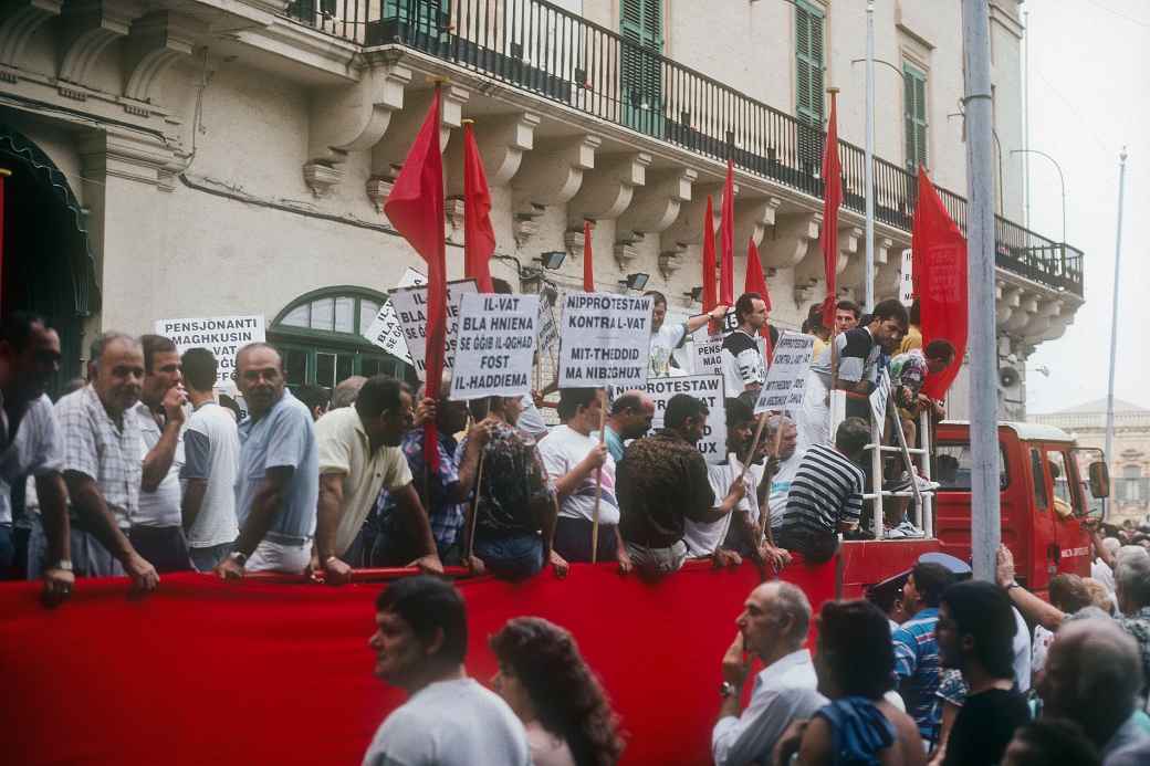 Political demonstration, Valletta