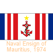 Naval Ensign of Mauritius, 1974
