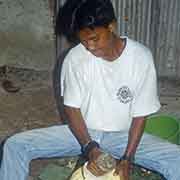 Preparing breadfruit