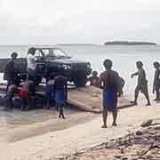 Car arriving on Falalop, Woleai