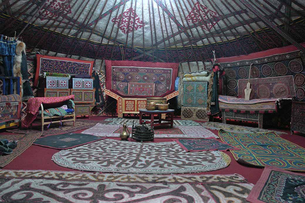 In Kazakh yurt