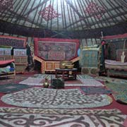 In Kazakh yurt