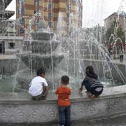 Children at the fountain