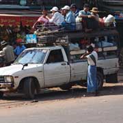 Overloaded pickup truck