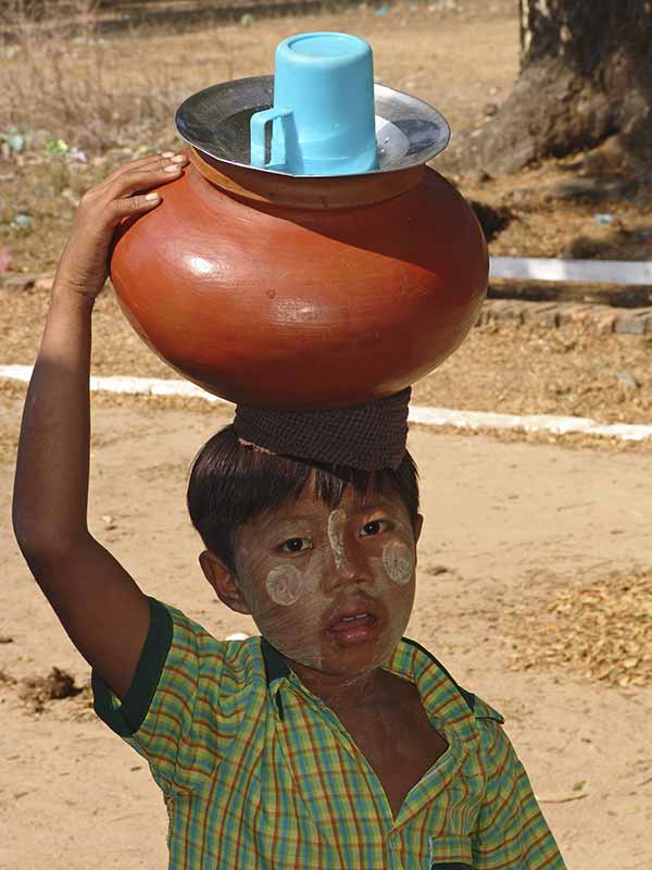 Boy selling water