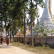 Walking past stupas