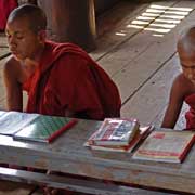 Novice monks studying