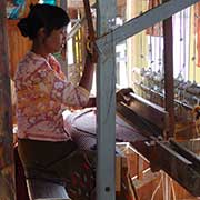 Working a loom