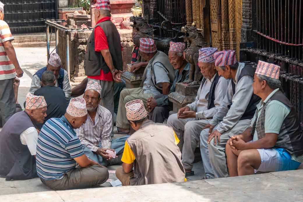 Men playing a card game, Bhaktapur