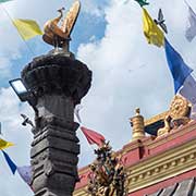 Column with gilded peacock, Swayambhunath