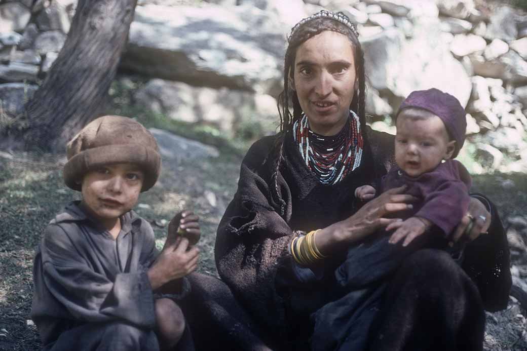 Woman with two children