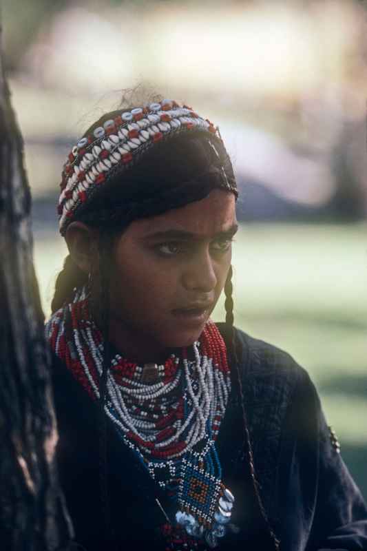 Kalash girl with beadwork