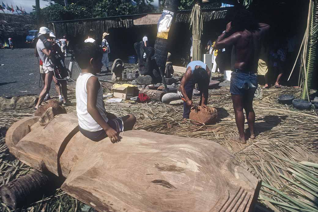 Woodcarver from Rapa Nui