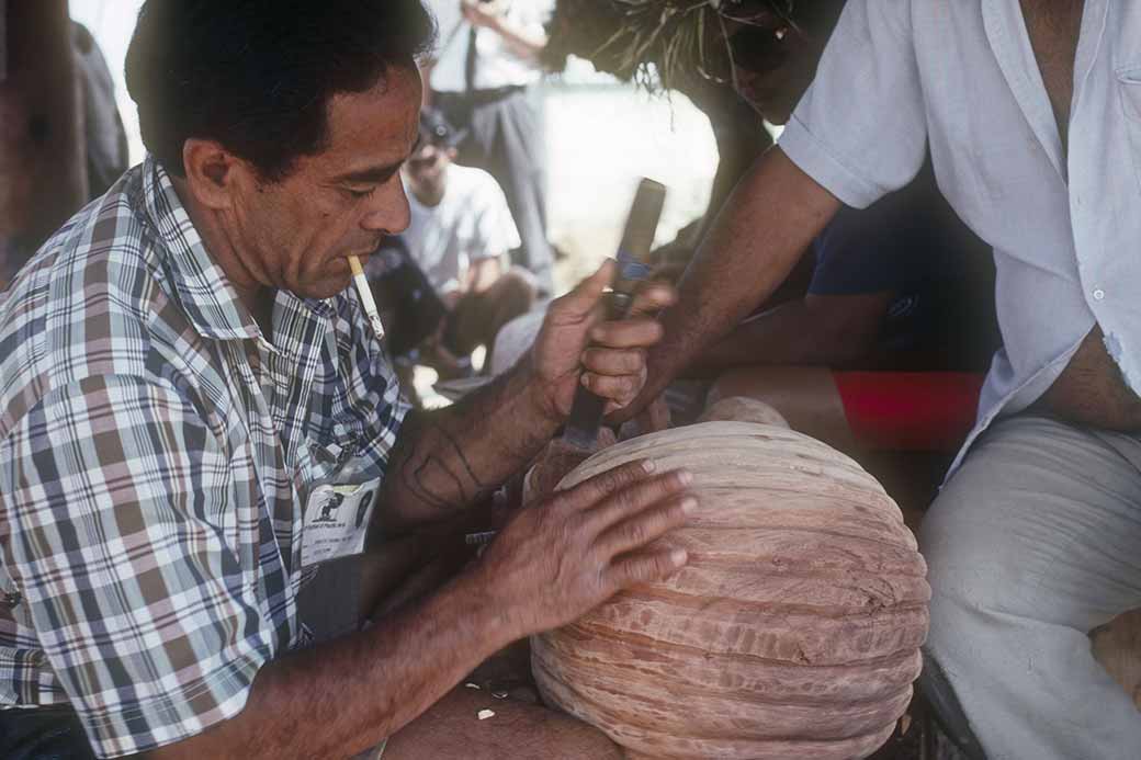 Woodcarver from Rapa Nui