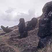 Partially buried moai, Rano Raraku