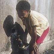 Boy fetching water