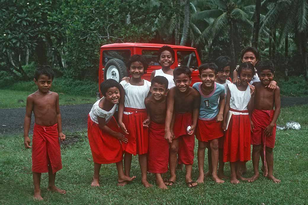 Schoolkids along the road