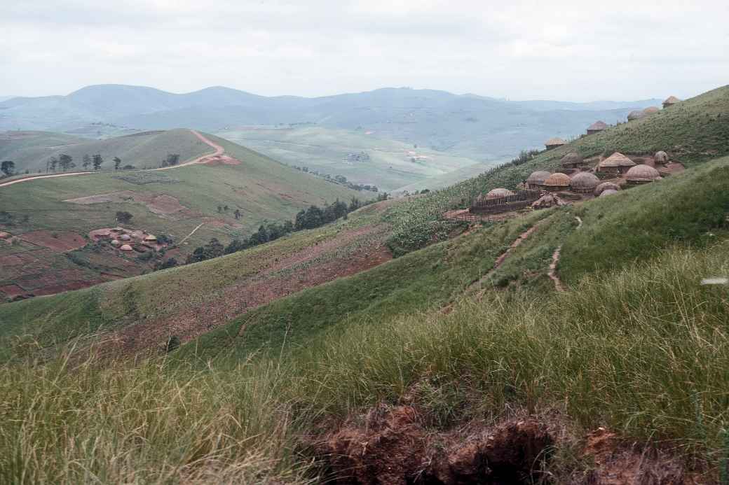 Zulu kraal along road to Nkandla