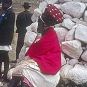 Zulu woman at cairn
