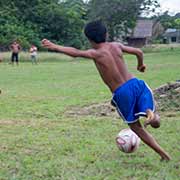 Boys playing football, Palumeu