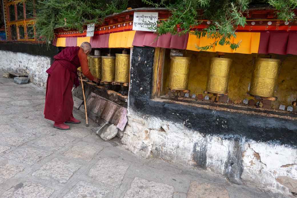 Prayer wheels, Drepung Monastery